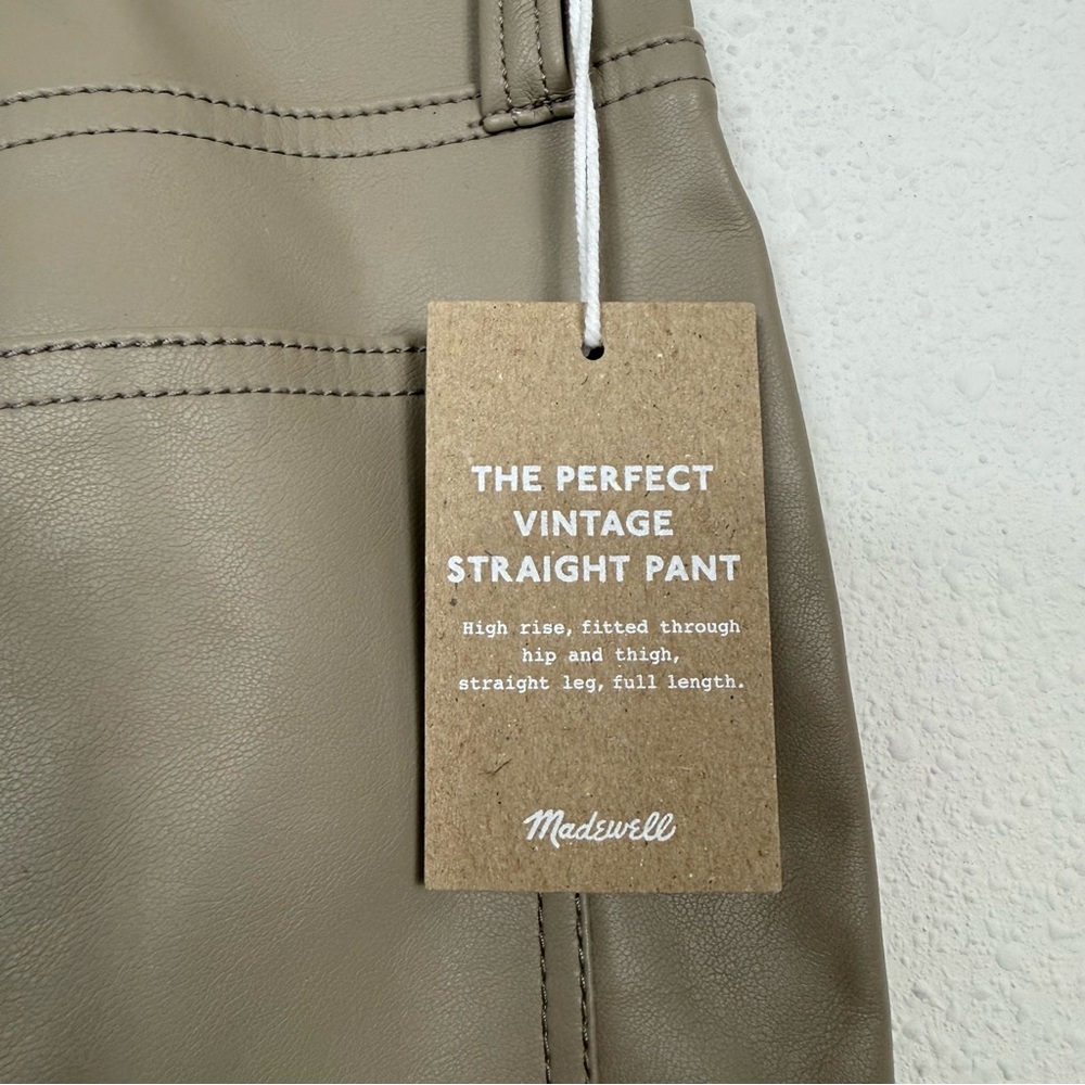 Madewell The Perfect Vintage Straight Jean Faux Leather Edition Pumice NWT Sz 28 - Picture 7 of 11